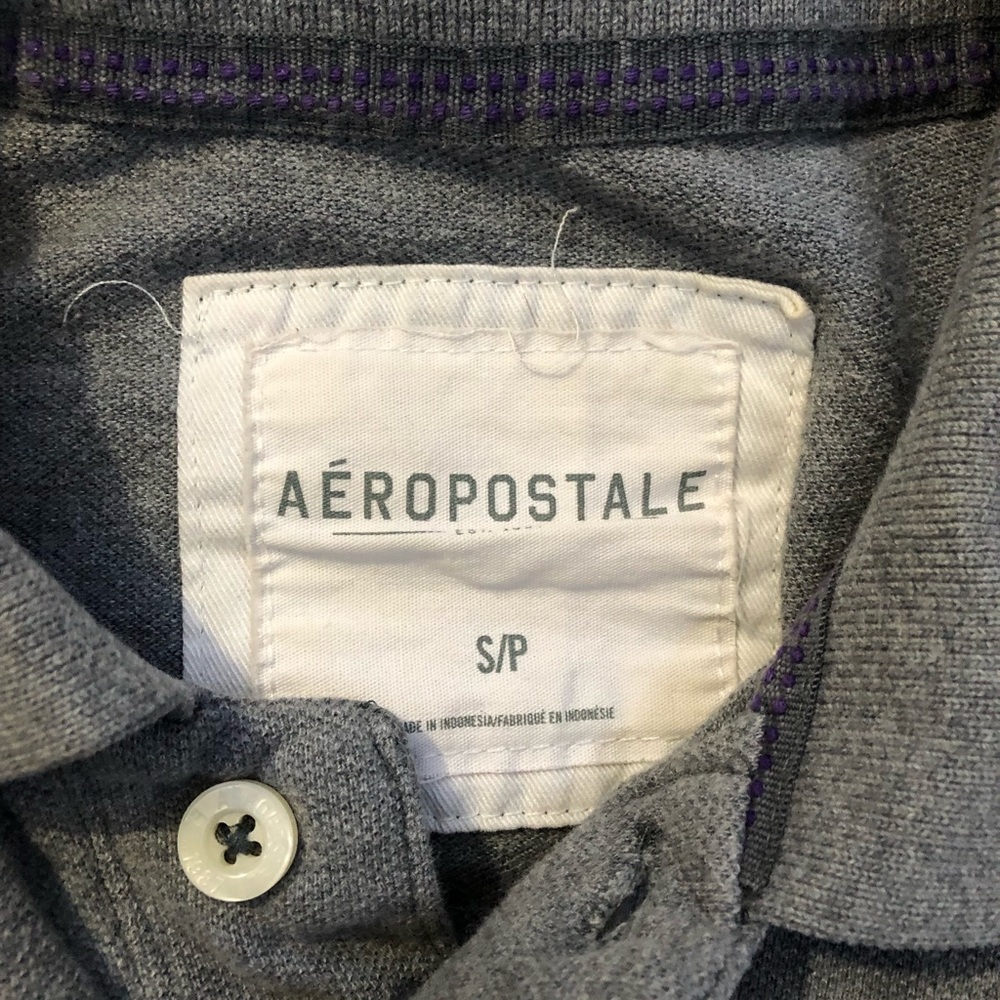 Aeropostale Grey Polo Mens Size Small